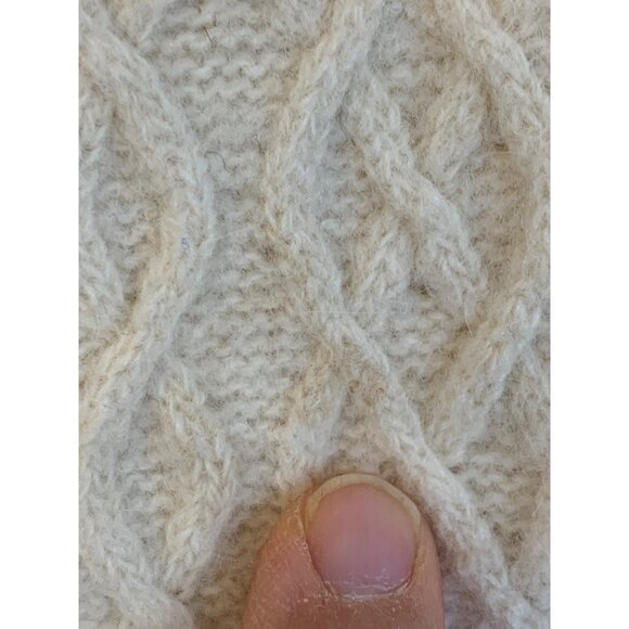 Ralph Lauren Womens Cream Cable Knit Wool & Angora Mock neck Sweater S RY10631 - Picture 7 of 7